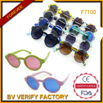 2015 colorido redondo com óculos de sol baratos preço UV400 (F7100)